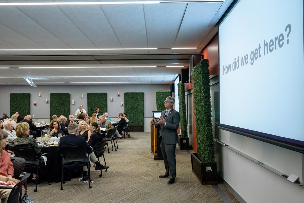 Dean Douglas Sylvester presents to the Dean's Circle