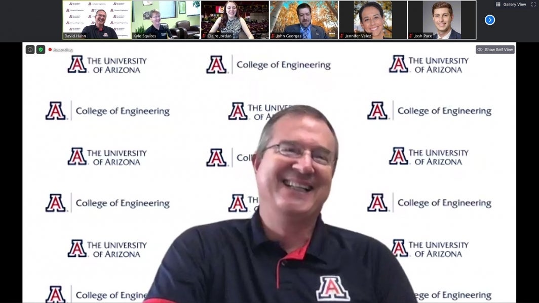 University of Arizona's David W. Hahn speaks during The Challenge online panel of Arizona university deans.