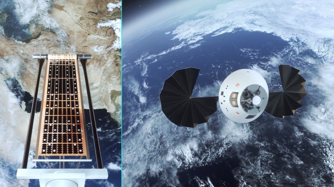 Artistic representation of novel solar array deployment systems.