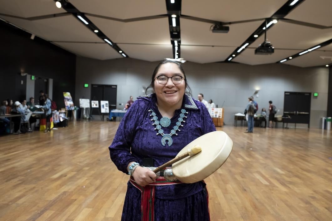 Sierra Lee, a Navajo student from Coconino High School in Flagstaff, traveled to Tempe with fellow Navajo and Spanish language students at the high school to see the language opportunities available at ASU.