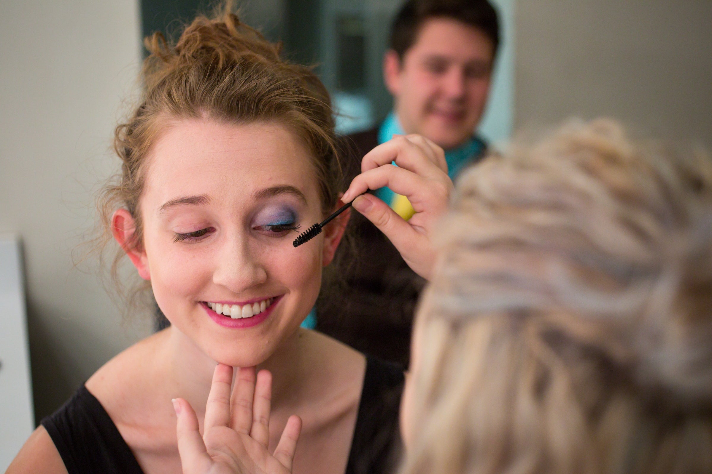 Woman in makeup chair