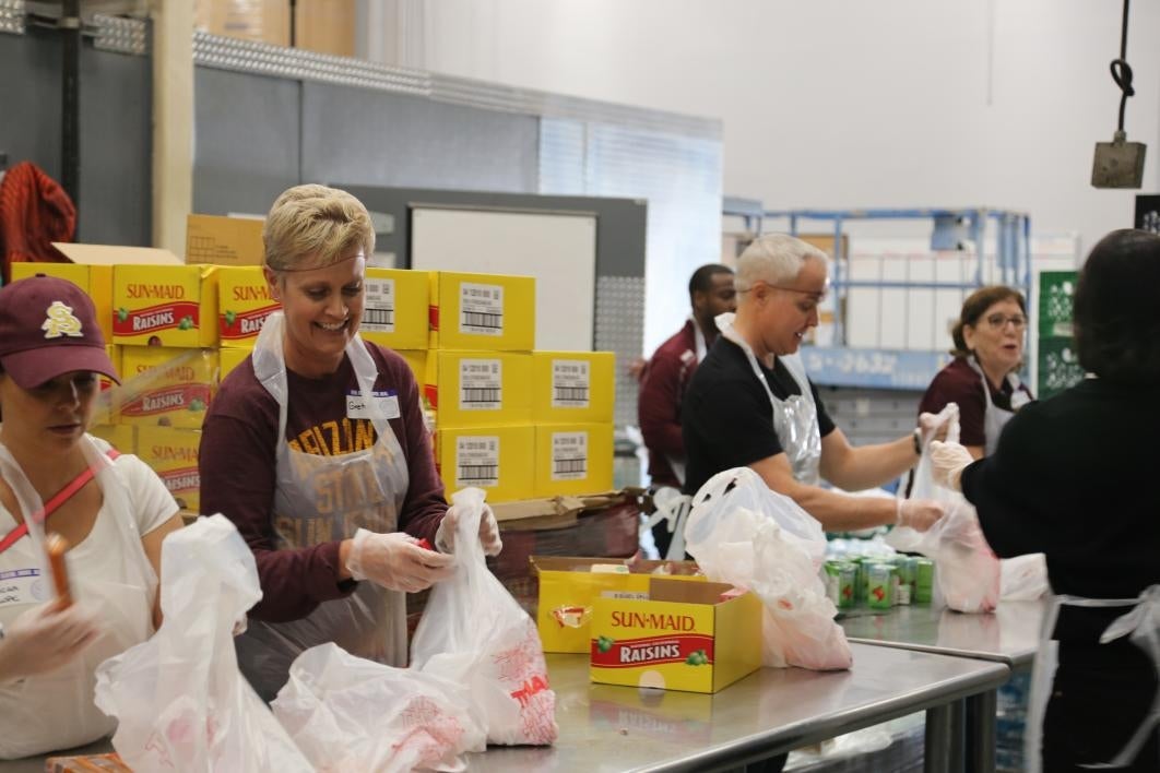 people working in church kitchen