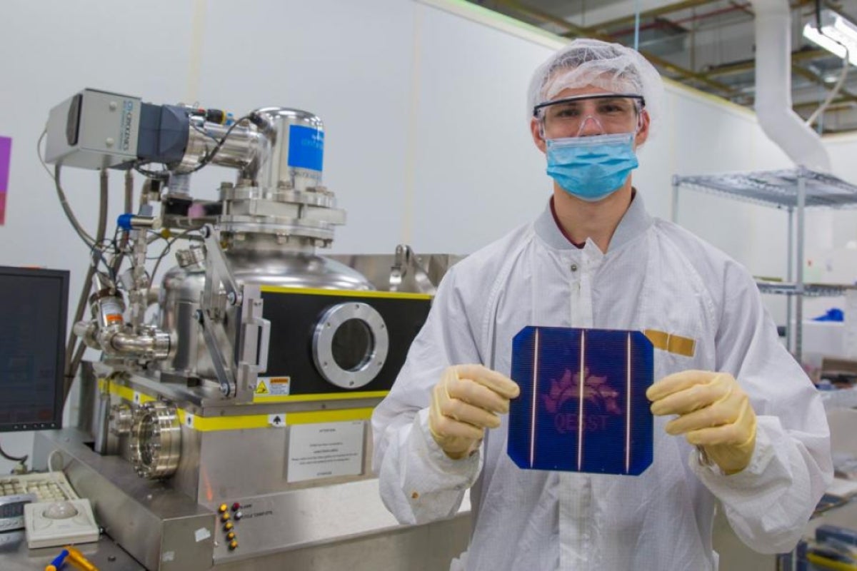 Lyle Bliss works in ASU's Solar Power Lab.