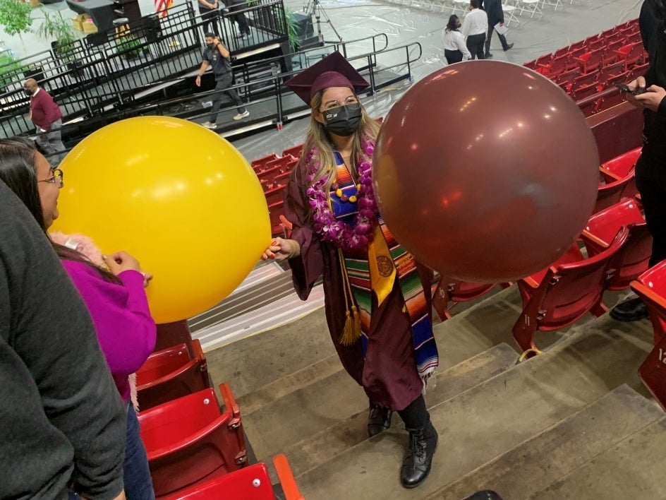 Watts College, convocation, fall 2021, graduation, ASU, graduate, balloons