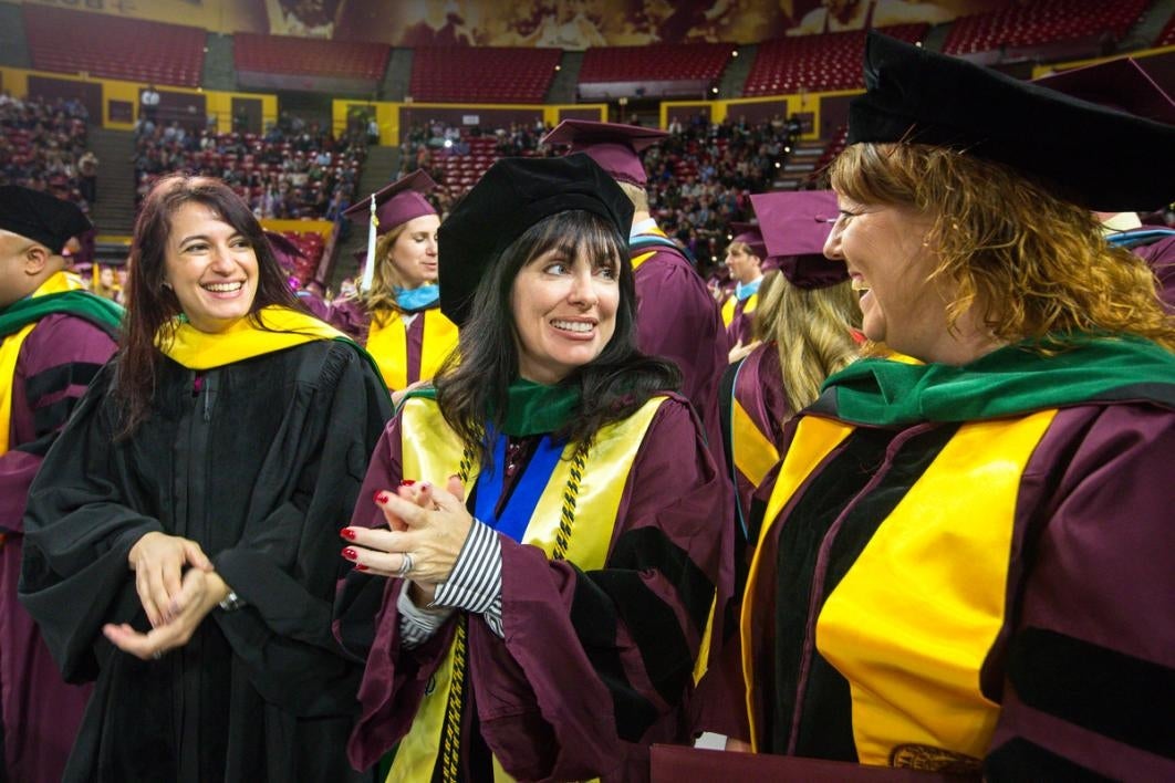 Women at a graduation.