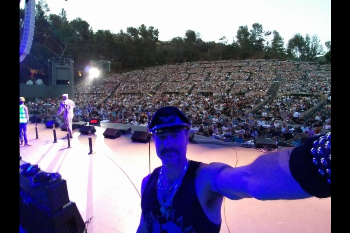 Eric Anzalone takes a selfie at a Village People concert at the Hollywood Bowl / Courtesy photo