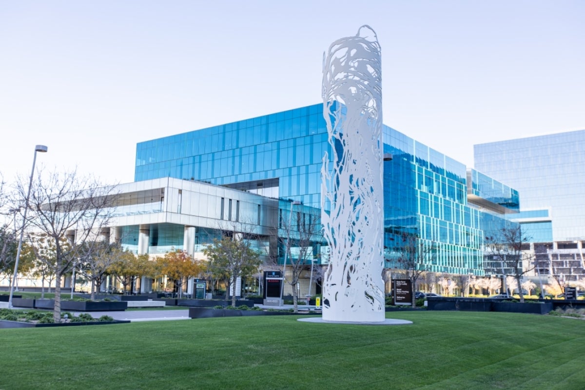 Exterior of State Farm regional hub buildings located at Marina Heights in Tempe, Arizona.