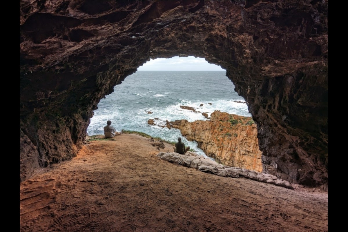 A view from inside the Knysna cave site which John has worked at under Dr. Naomi Cleghorn since 2018.