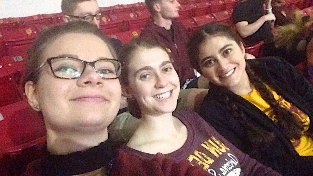 Lopez enjoying ASU basketball game with friends