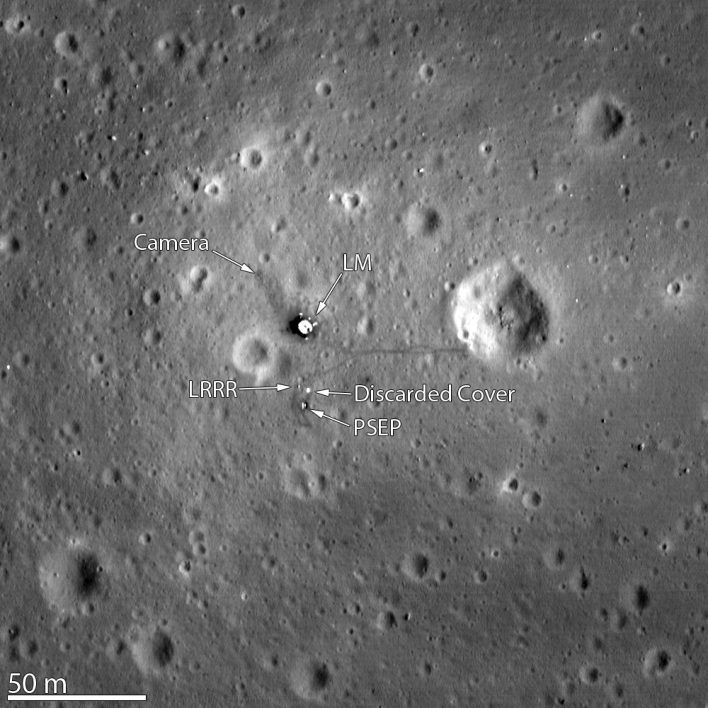 Image of the Apollo 11 landing area taken by an ASU space camera