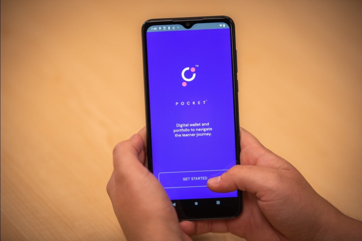 A smart phone displays the Pocket app
