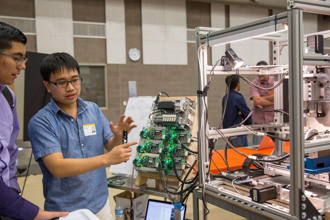 Students exhibit their senior-year Capstone and eProject work at Innovation Showcase, held December 2, 2016 at the Polytechnic campus. Photographer: Jessica Hochreiter/ASU