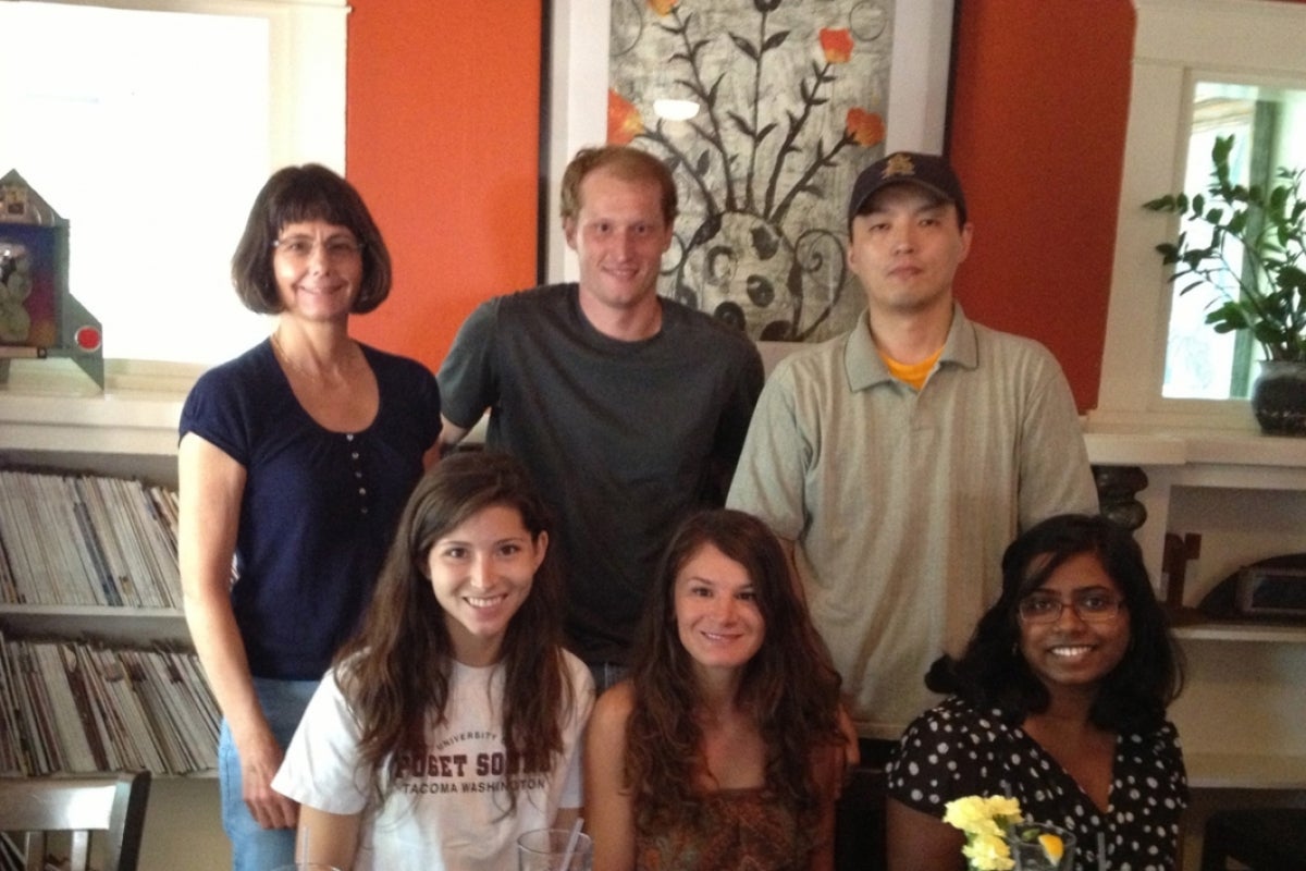 Group lunch in 2012left to right:Rebekka Wachter, Dayna Peterson, Nathan Henderson, Agnieszka Kuriata, Hanseong Kim, Suratna Hazra