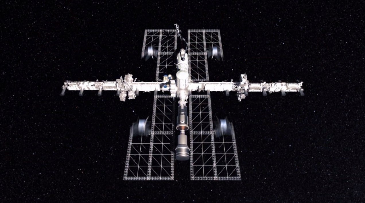 Additive manufacturing concept in space.