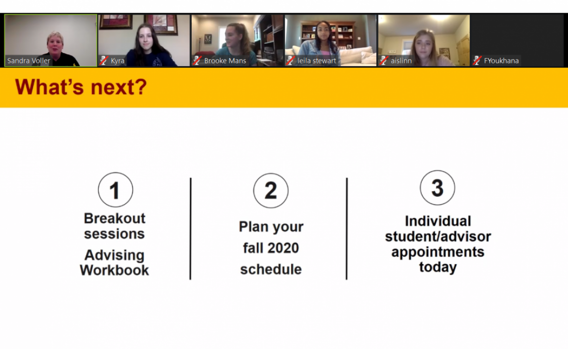 Screenshot of new student orientation online