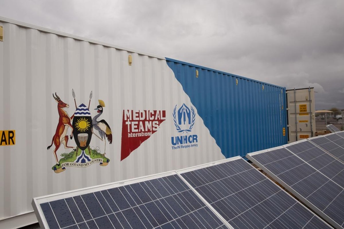 Solar panels will power the medical clinic once it arrives in Uganda.