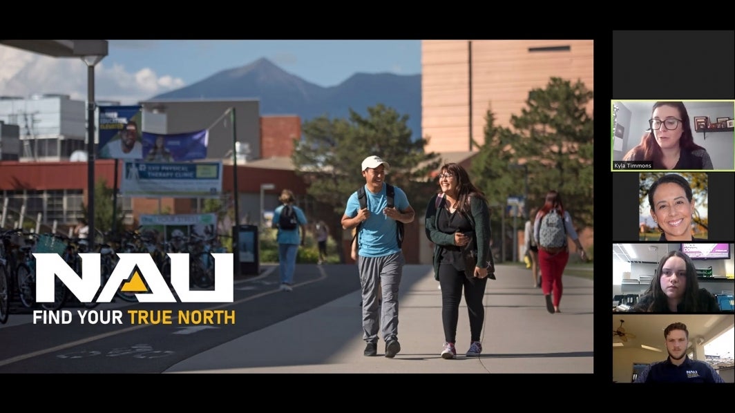 NAU engineering students Felecia Hildebran and Ryan Downey and NAU Phoenix Metro Recruitment Coordinator Kyla Timmons talk about university life with The Challenge participants.