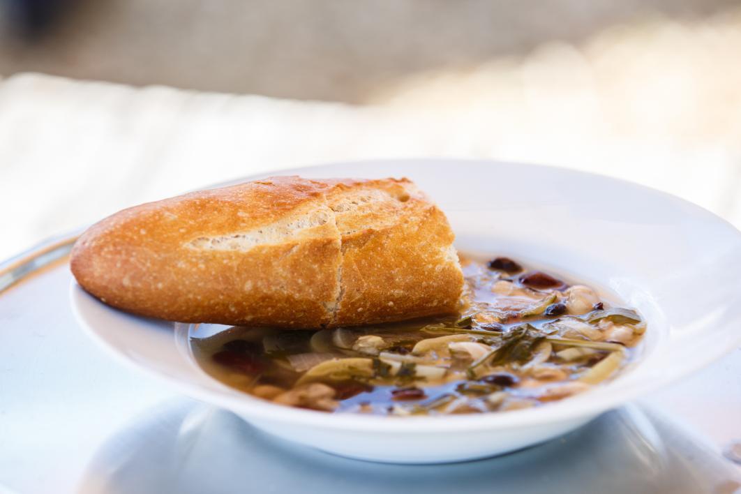 Organic soup and bread