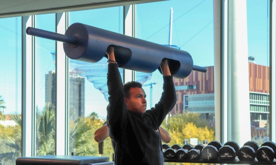 Woman lifting weights