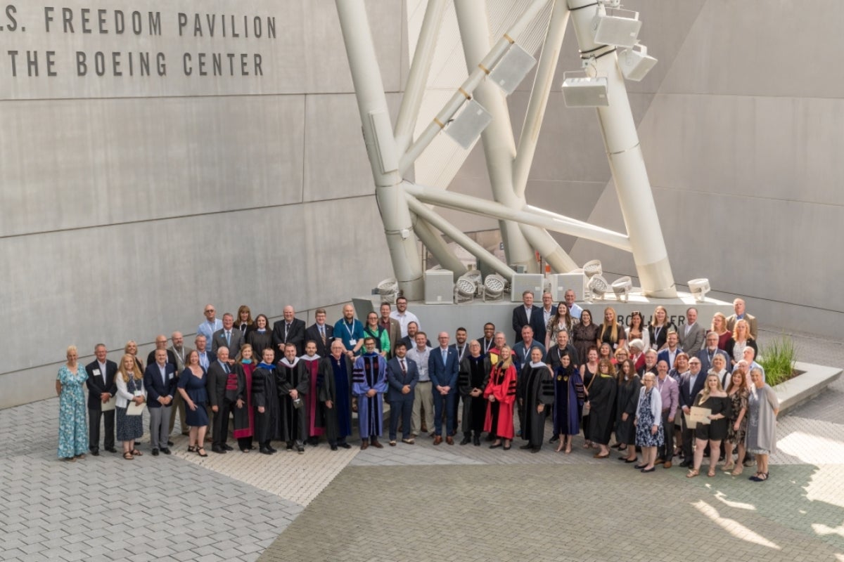 ASU WWII Studies graduates at The WWII Museum in New Orleans, LA