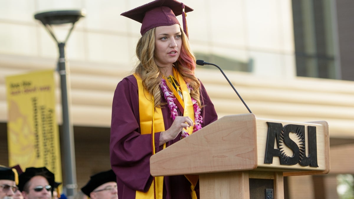 Cori Hartt at New College of Interdisciplinary Arts and Sciences convocation