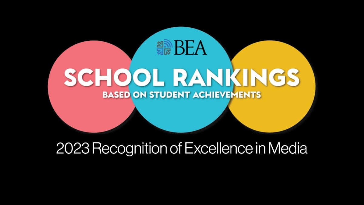 Broadcast Education Association (BEA) school rankings graphic