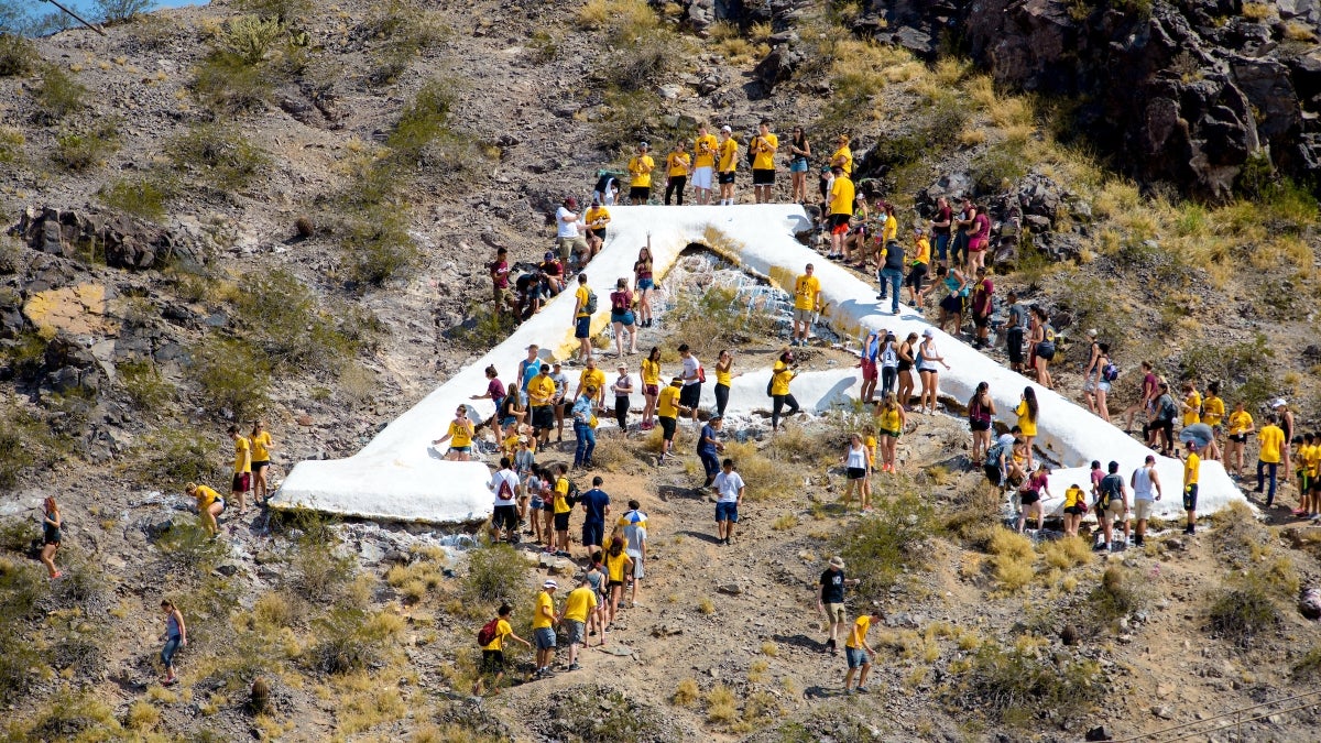 A view of A Mountain during the 2016 Whitewash the "A" celebrations