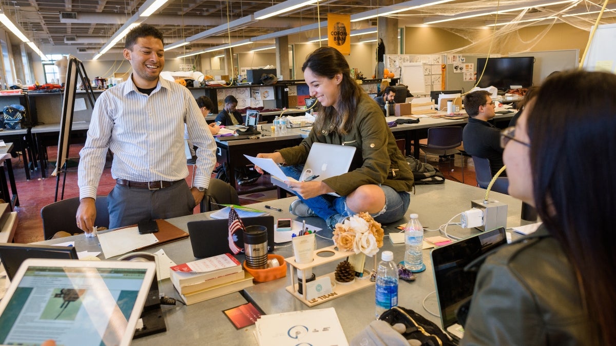 students in an innovation space