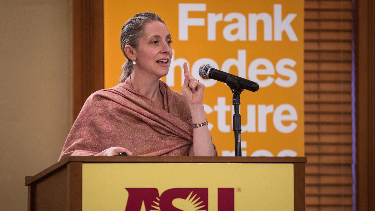 Rebecca Winthrop speaks at ASU