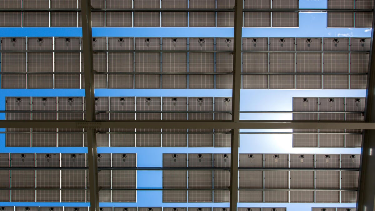 underside of solar panels