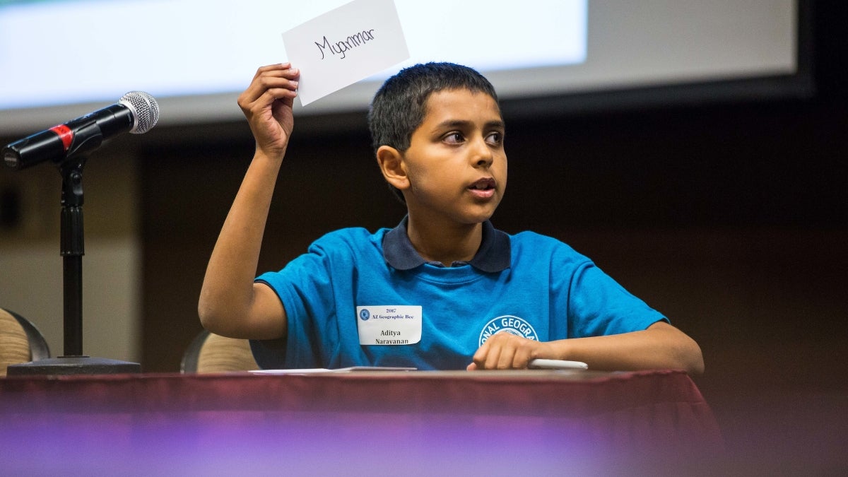 Geo bee winner Aditya Narayanan