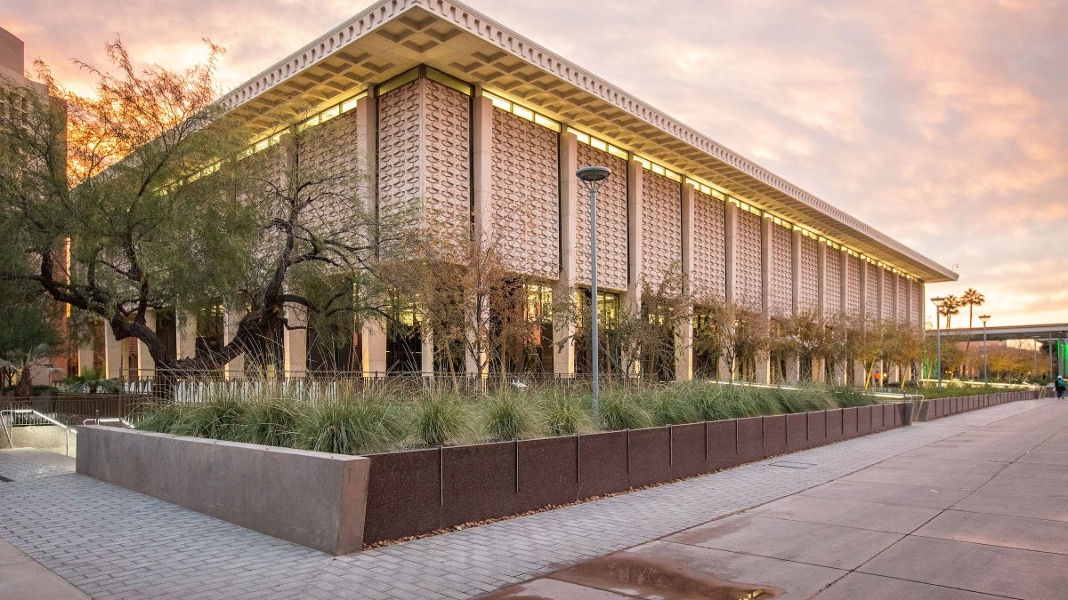 outside of Hayden Library