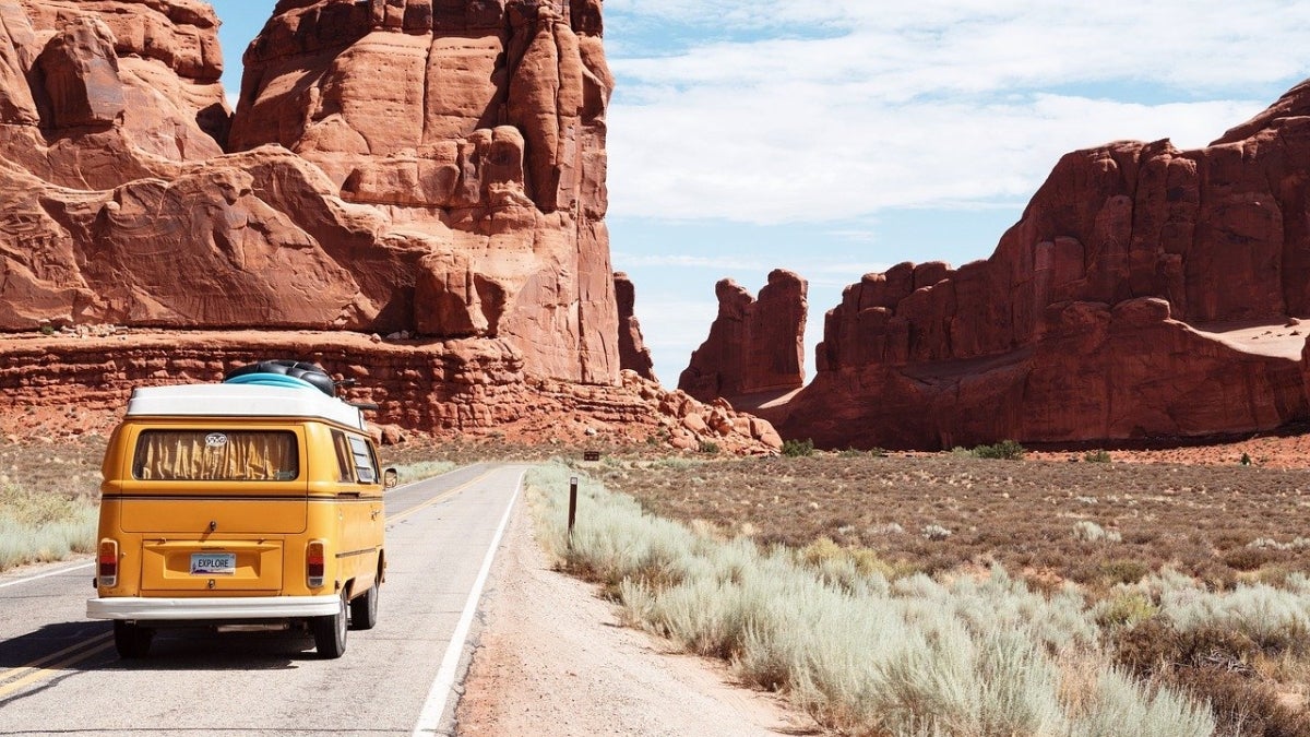 Van in Arches, Utah