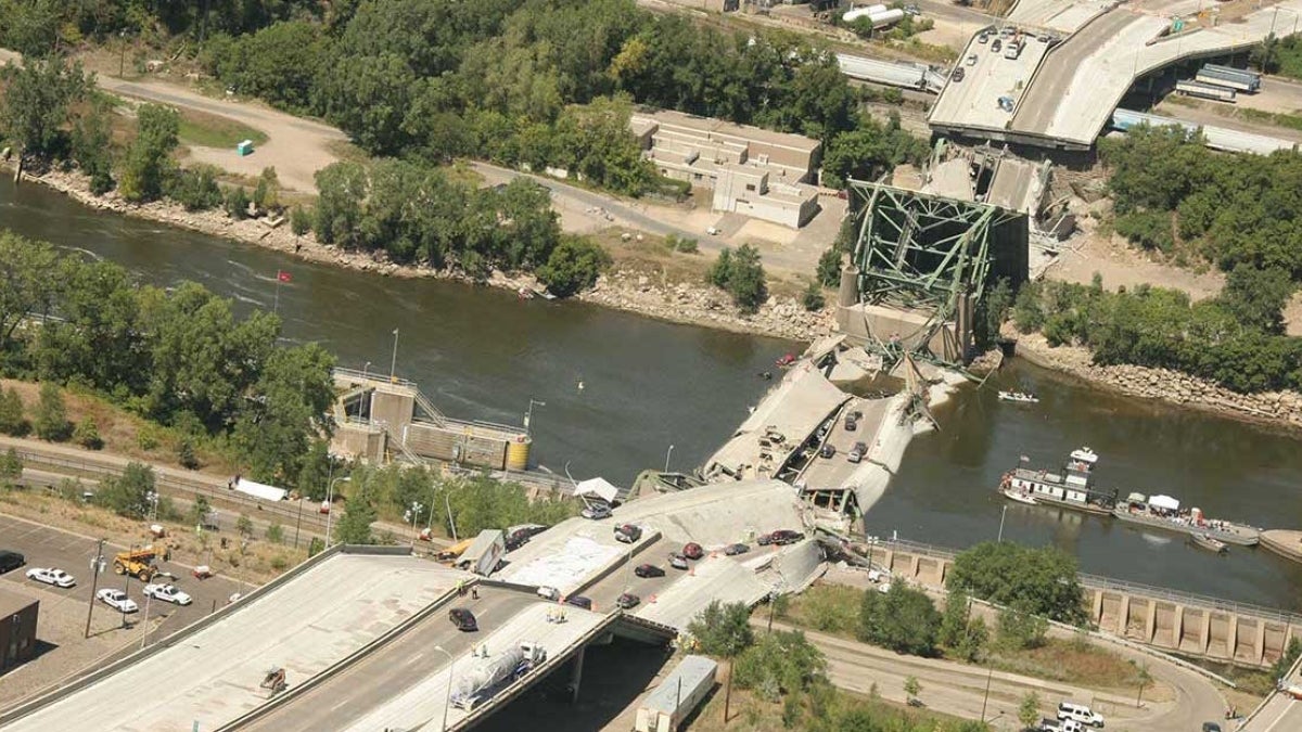 Collapsed bridge