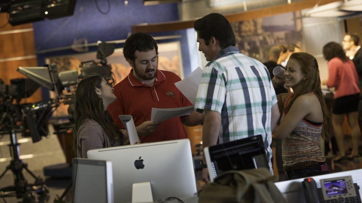 ASU students working on Cronkite Newswatch