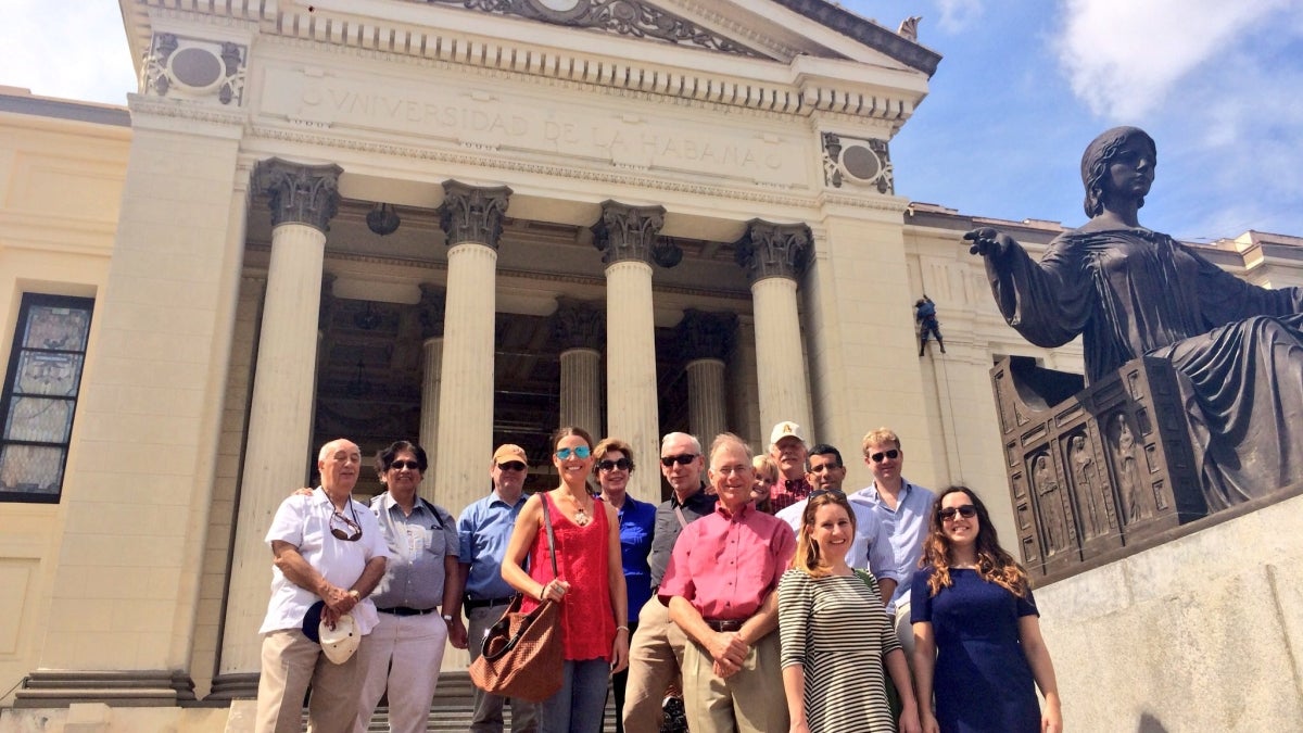 ASU delegation outside a Cuba university