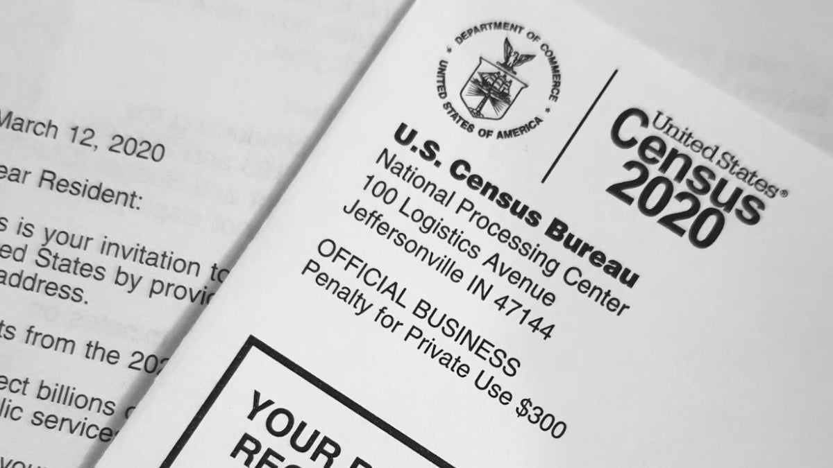 A photo of the 2020 census letter