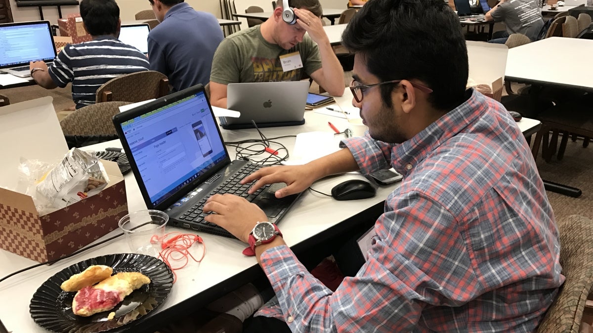 students working on computers