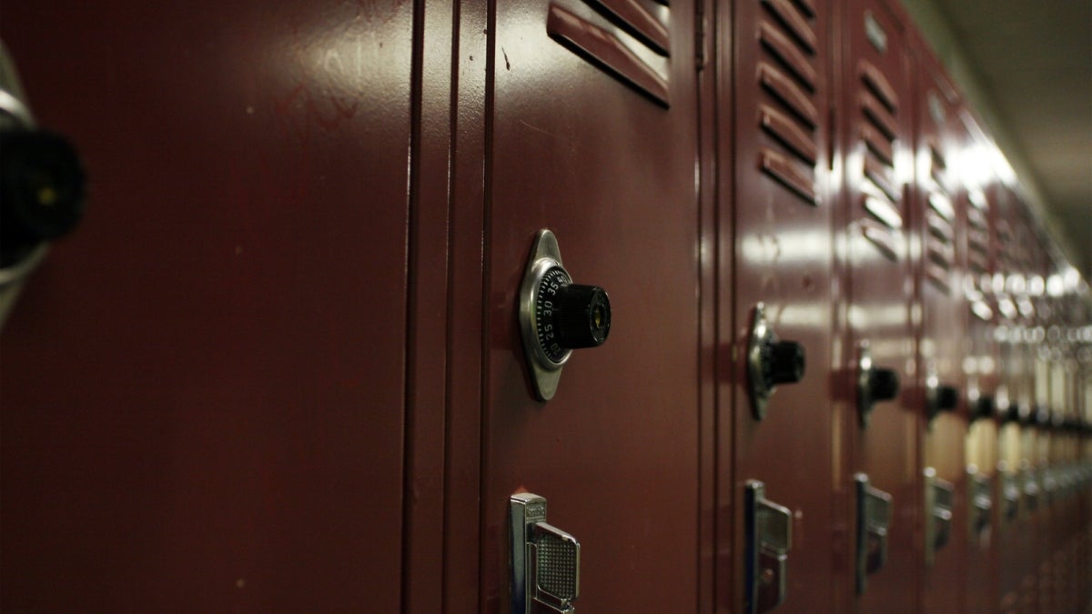 A row of school lockers