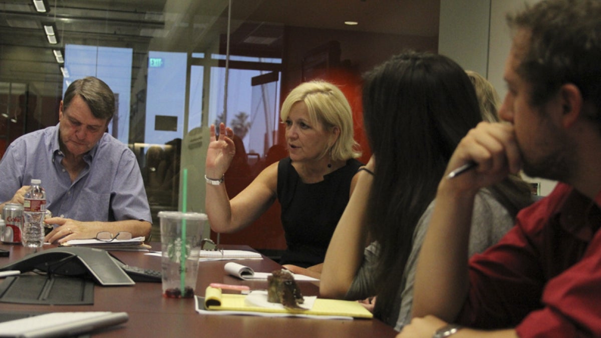 Mauro Whiteman listening in a News21 meeting