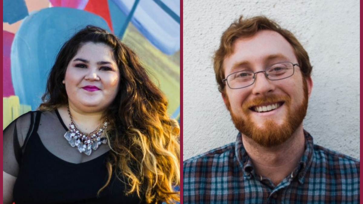 Headshots of Taylor and Tony Moschetti.