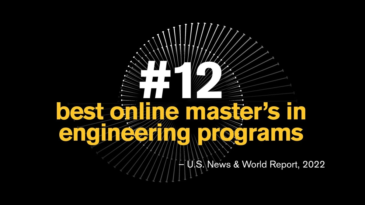 Graphic reading "No. 12 best online master's in engineering programs."