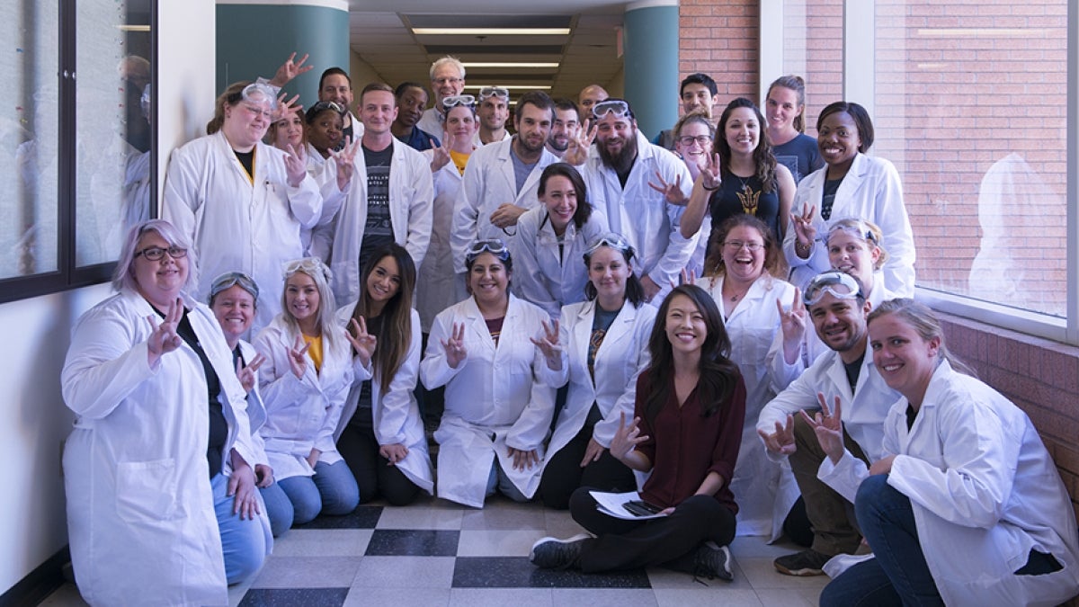  the first cohort of online B.S. Biochemistry degree students came to the Arizona State campus to take part in a new, innovative in-person accelerated laboratory course