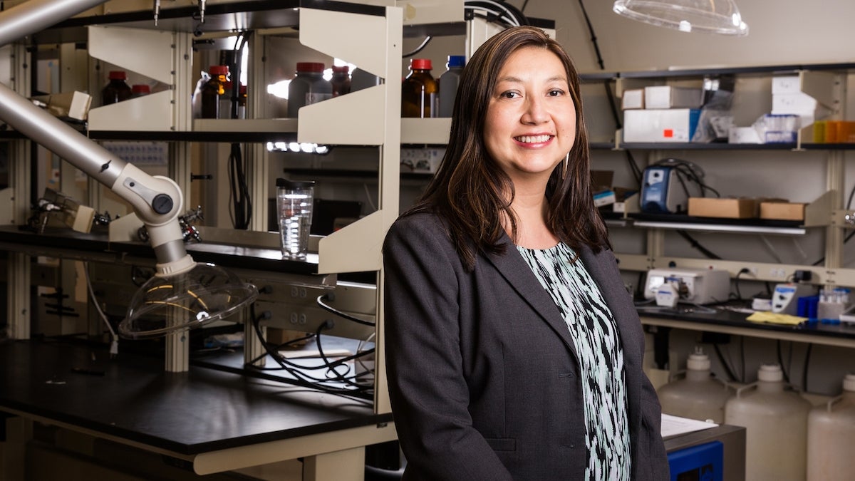 Otakuye Conroy-Ben researches wastewater pollution and their effects on local Native American communities. Photographer: Deanna Dent/ASU Now