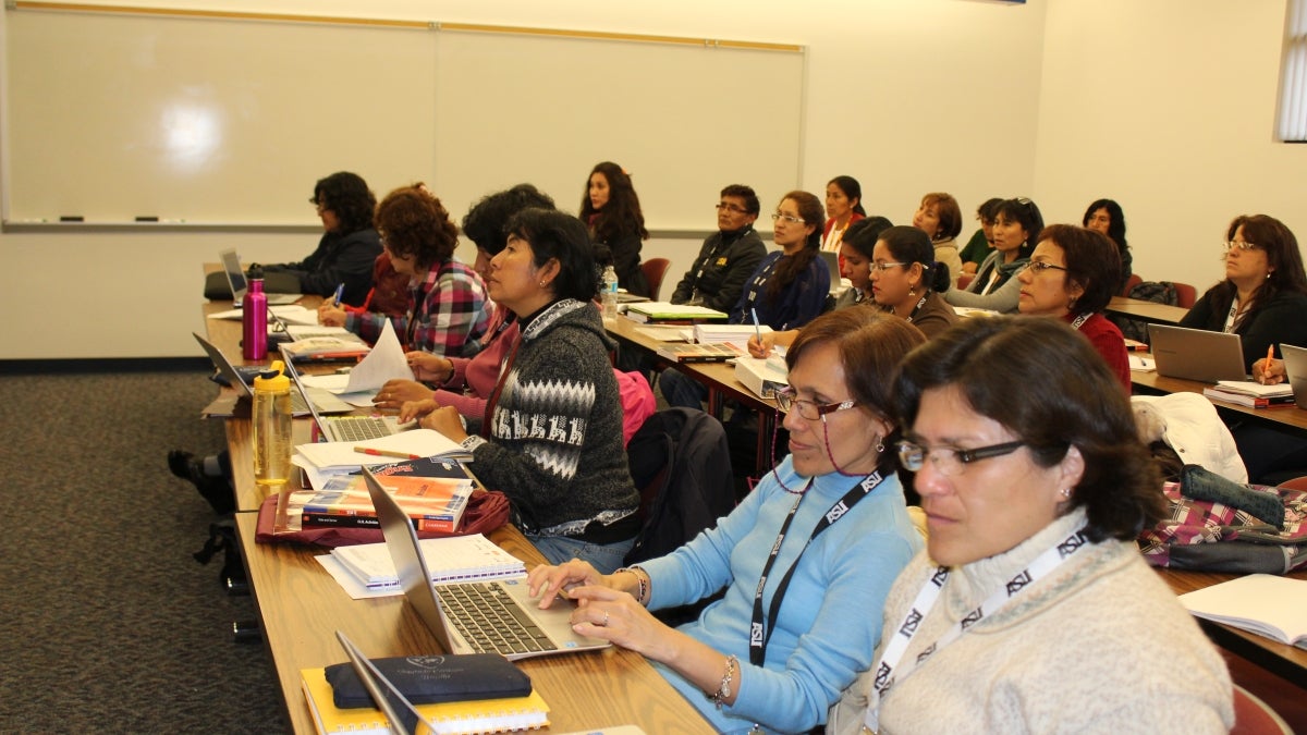 Peruvian students in class