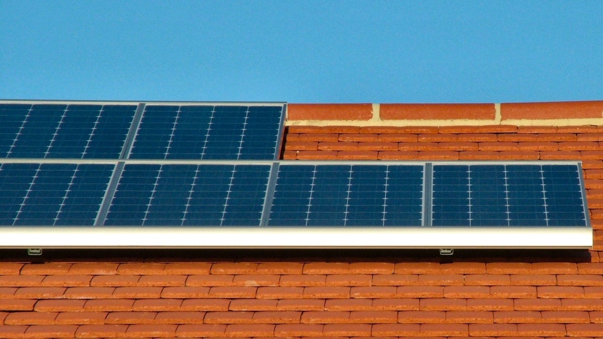 solar panels on roof