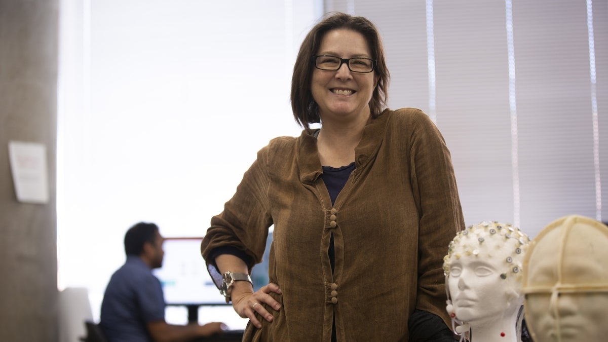 Rosalind Sadleir in her lab