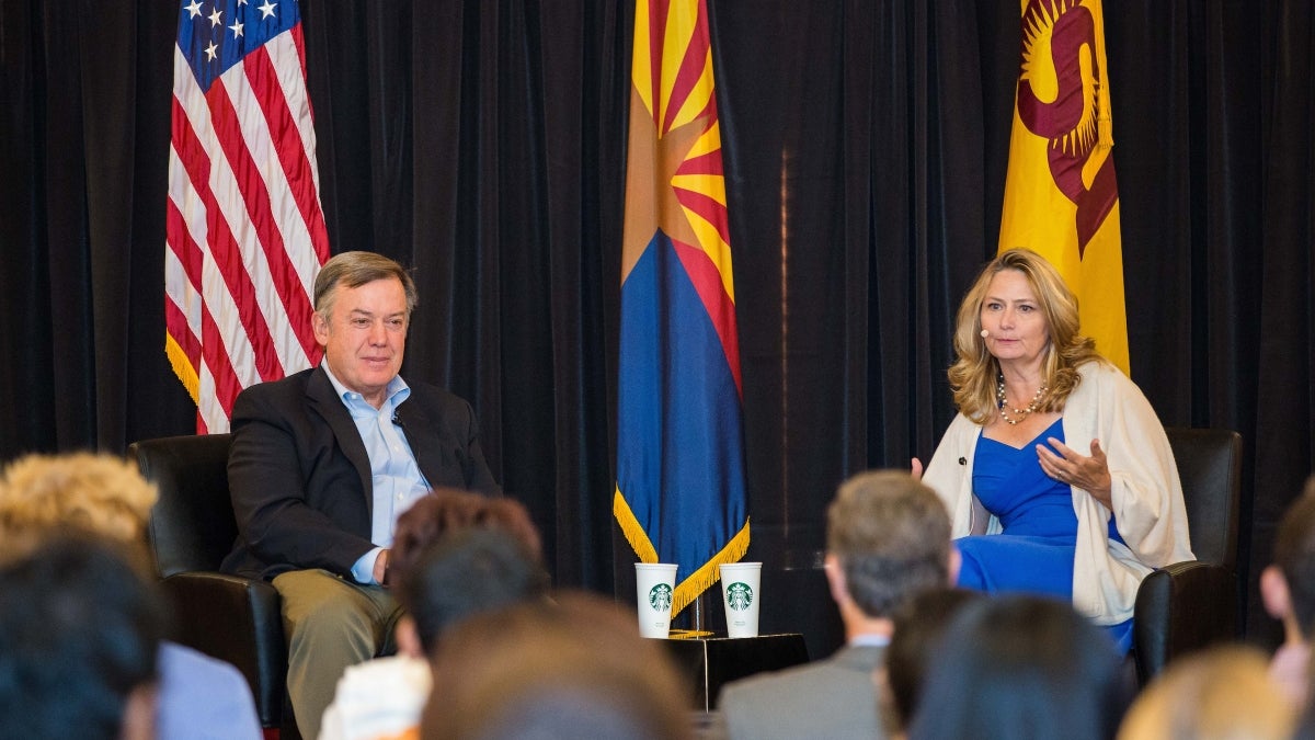 ASU's Michael M. Crow and Starbucks Gerri Martin-Flickinger