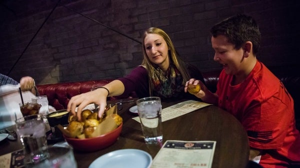 People eating at a restaurant