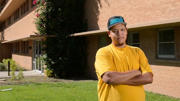 Jeremiah Chin outside Wilson Hall on the ASU Tempe campus